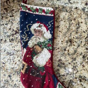 Embroidered Santa Stocking